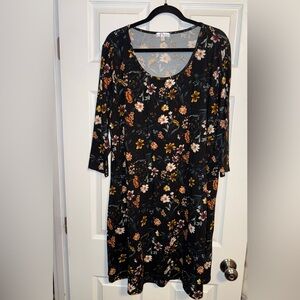Floral Dark Blue Dress